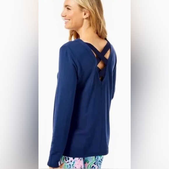 Lilly Pulitzer Luxletic Areli Pullover Navy - Picture 3 of 14